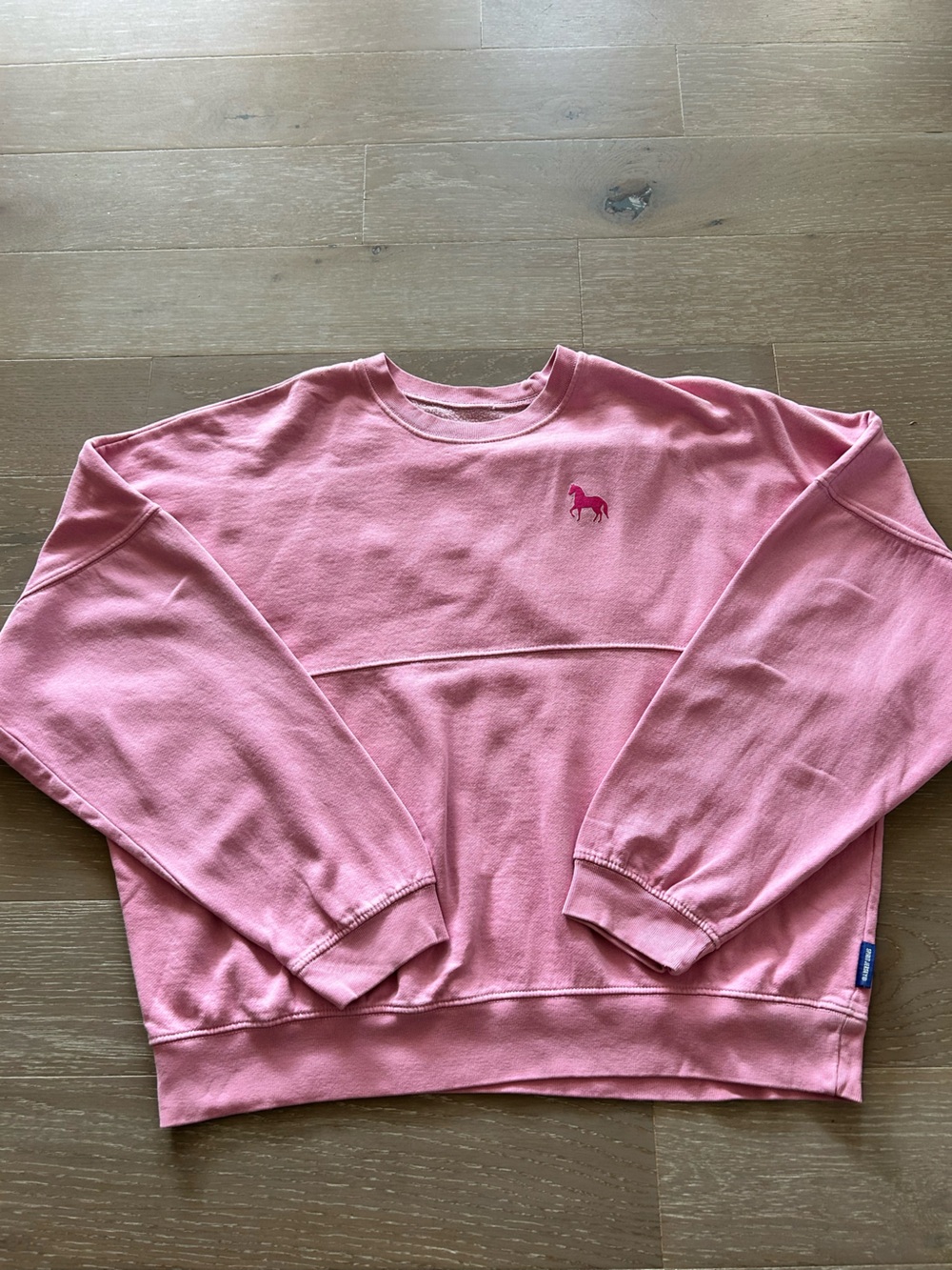 Women’s Pink Crewneck Sweatshirt with Embroidered pink Pony